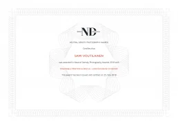 ND Awards Certificate – Sami Voutilainen